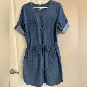 NY&Co Denim Look with Drawstring Ribbon Waist and Pockets Size Small